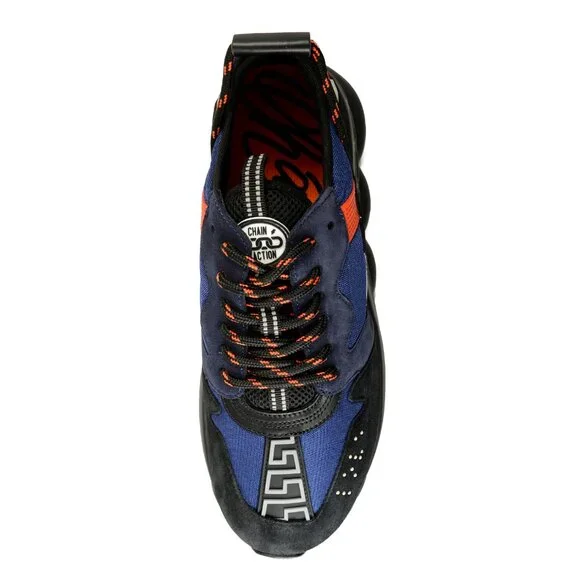 Versace Men's Suede & Leather Chain Reaction Sneakers Shoes US 14 IT 47